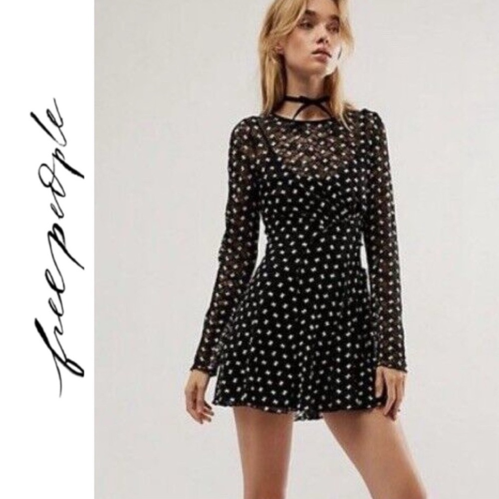 Free People Sheer Delight Mini Dress NWOT